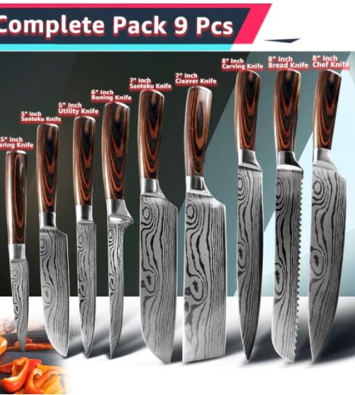 9Pc Kitchen Knives